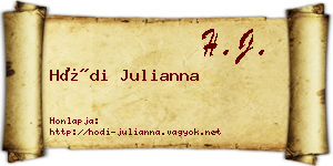 Hódi Julianna névjegykártya