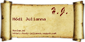 Hódi Julianna névjegykártya